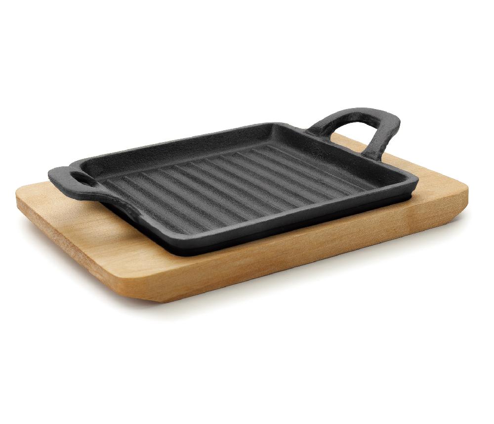 lacor Mini plancha grill cuadrada con base Magma
