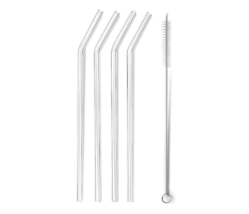 lacor Set 4 pajitas + cepillo Glass