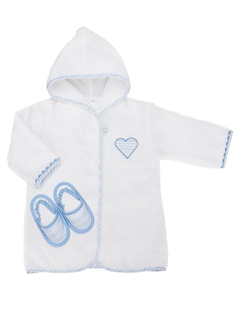 lasa home Albornoz con zapatillas Ballon Blue