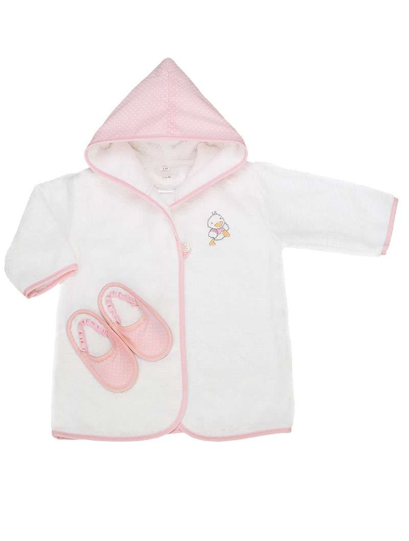 lasa home Albornoz con zapatillas Ducks Pink