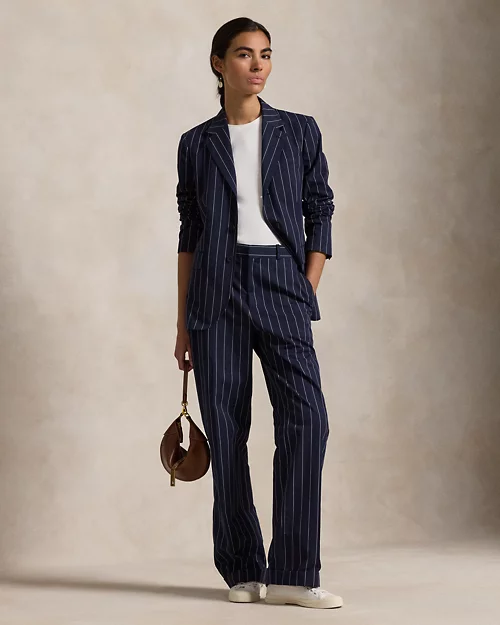 Lauren Ralph Lauren Blazer De Algodón Y Lino Con Rayas Finas Para Mujer | Ralph Lauren® ES
