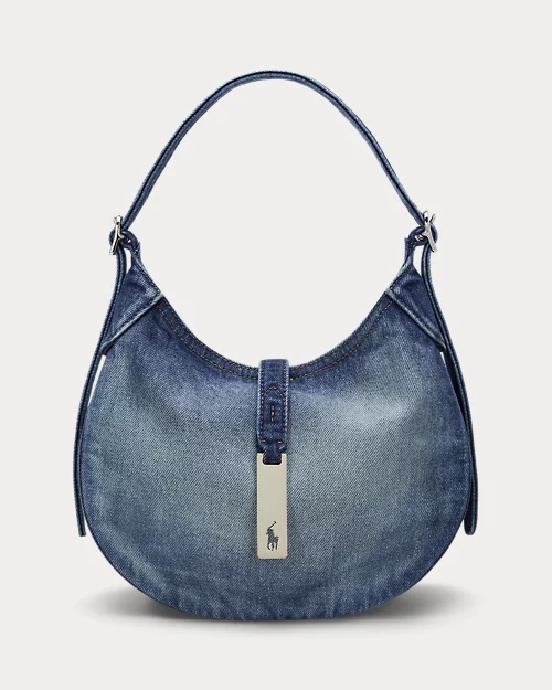 lauren ralph lauren Bolso de hombro Polo ID de denim pequeño para mujer | Ralph Lauren® ES