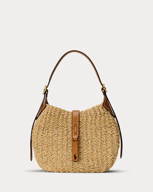 lauren ralph lauren Bolso de hombro Polo ID de rafia pequeño para mujer | Ralph Lauren® ES