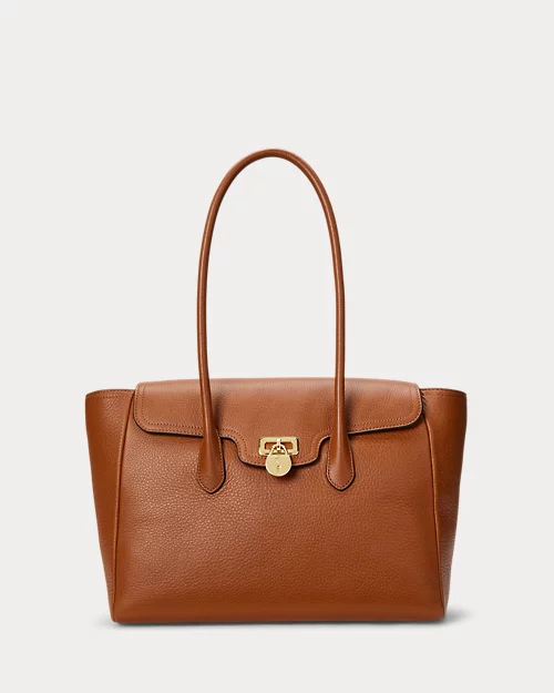 lauren ralph lauren Bolso satchel Tanner grande de piel para mujer | Ralph Lauren® ES