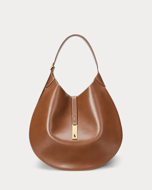 lauren ralph lauren Bolso Shoulder Polo ID grande de piel para mujer | Ralph Lauren® ES