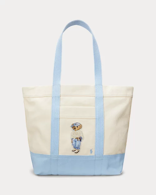 lauren ralph lauren Bolso tote de loneta con Polo Bear para mujer | Ralph Lauren® ES