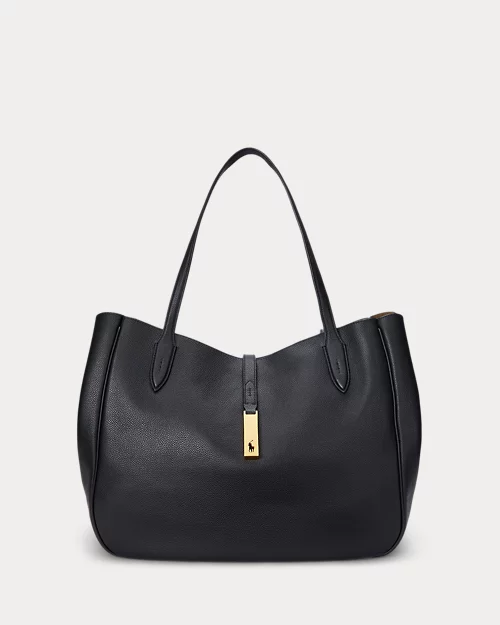 lauren ralph lauren Bolso tote Polo ID de piel grande para mujer | Ralph Lauren® ES