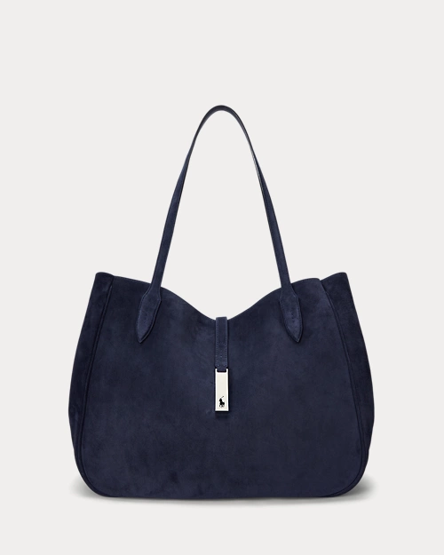 lauren ralph lauren Bolso tote Polo ID grande de ante para mujer | Ralph Lauren® ES