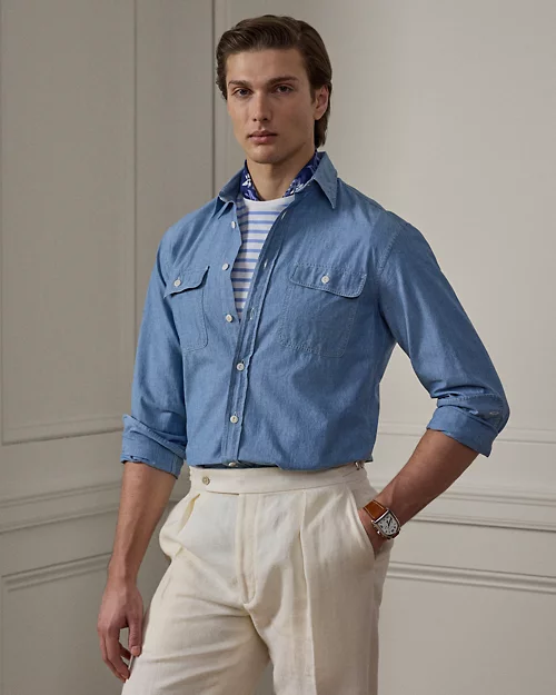 lauren ralph lauren Camisa de cambray lavado para hombre | Ralph Lauren® ES