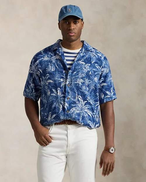 lauren ralph lauren Camisa de manga corta de lino estampada para hombre | Ralph Lauren® ES