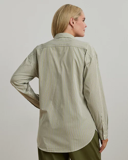 Lauren Ralph Lauren Camisa De Paño Relaxed Fit Con Rayas Para Mujer | Ralph Lauren® ES