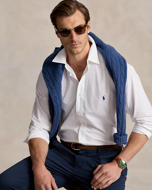 lauren ralph lauren Camisa de popelina elástica para hombre | Ralph Lauren® ES