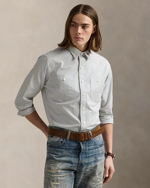 lauren ralph lauren Camisa de trabajo con rayas Classic Fit para hombre | Ralph Lauren® ES