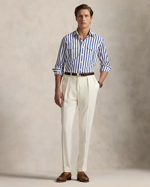 Lauren Ralph Lauren Camisa De Trabajo De Popelina Con Rayas Para Hombre | Ralph Lauren® ES