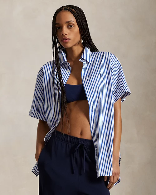 lauren ralph lauren Camisa Oversize Fit de manga corta para mujer | Ralph Lauren® ES