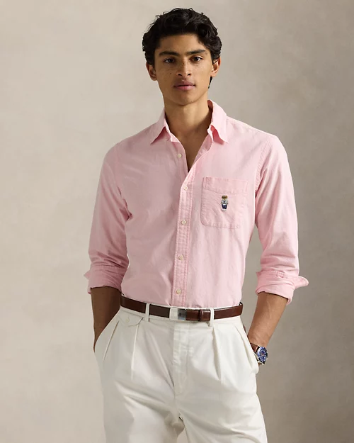 lauren ralph lauren Camisa oxford Custom Fit con Polo Bear para hombre | Ralph Lauren® ES
