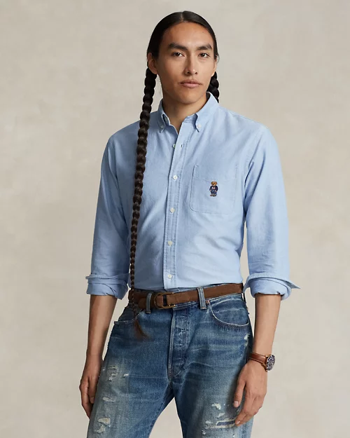 lauren ralph lauren Camisa oxford Custom Fit con Polo Bear para hombre | Ralph Lauren® ES