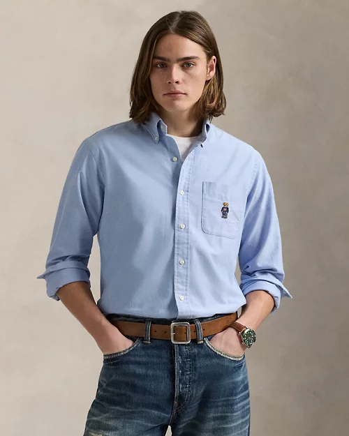 lauren ralph lauren Camisa oxford Custom Fit con Polo Bear para hombre | Ralph Lauren® ES