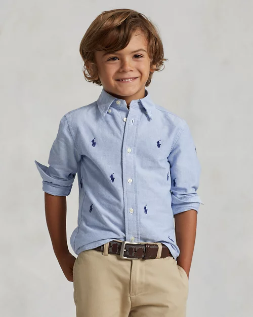 lauren ralph lauren Camisa Oxford de algodón con caballo para niño | Ralph Lauren® ES