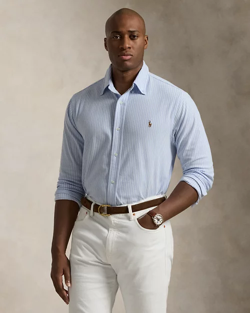 lauren ralph lauren Camisa oxford de punto con rayas para hombre | Ralph Lauren® ES