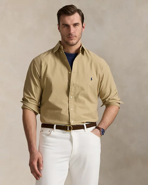 lauren ralph lauren Camisa oxford teñida en prenda para hombre | Ralph Lauren® ES