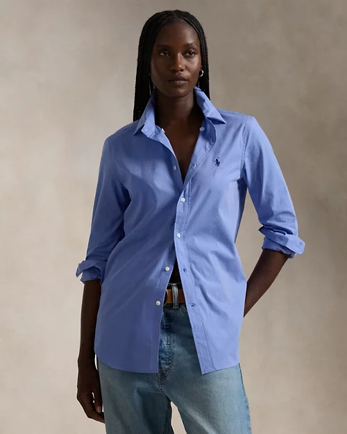 lauren ralph lauren Camisa Slim de algodón elástico para mujer | Ralph Lauren® ES