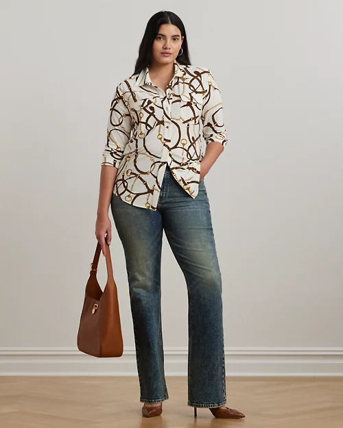 Lauren Ralph Lauren Camisa Slim Fit De Punto Estampada Para Mujer | Ralph Lauren® ES