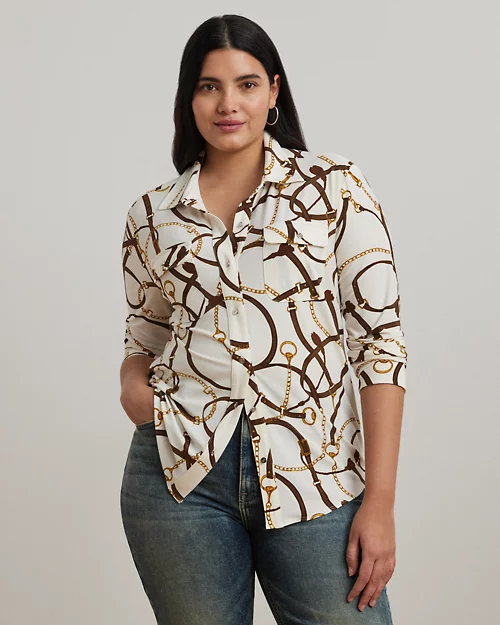 lauren ralph lauren Camisa Slim Fit de punto estampada para mujer | Ralph Lauren® ES