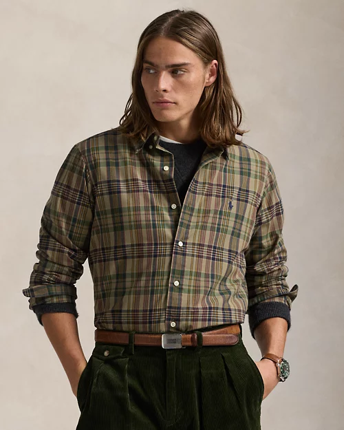 lauren ralph lauren Camisa técnica Custom Fit con cuadros para hombre | Ralph Lauren® ES