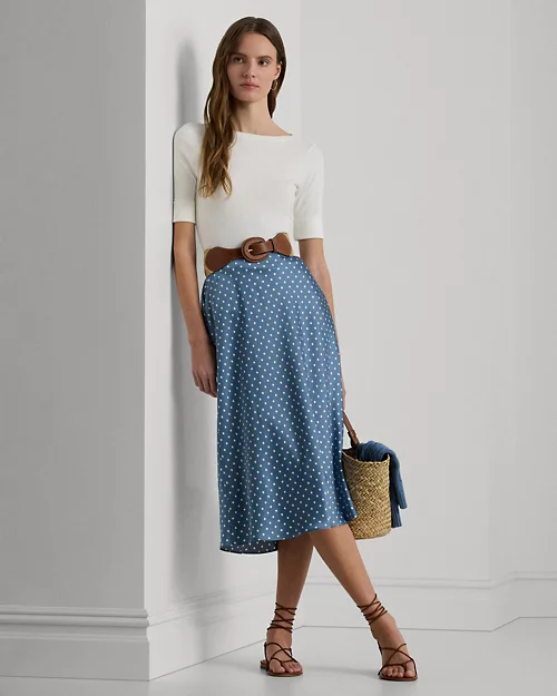 Lauren Ralph Lauren Camiseta Con Cuello Barco De Algodón Para Mujer | Ralph Lauren® ES