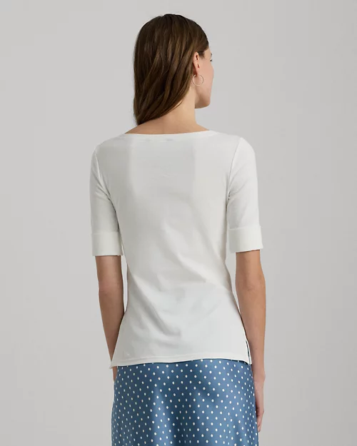 Lauren Ralph Lauren Camiseta Con Cuello Barco De Algodón Para Mujer | Ralph Lauren® ES