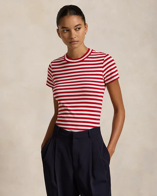 lauren ralph lauren Camiseta de algodón con rayas para mujer | Ralph Lauren® ES