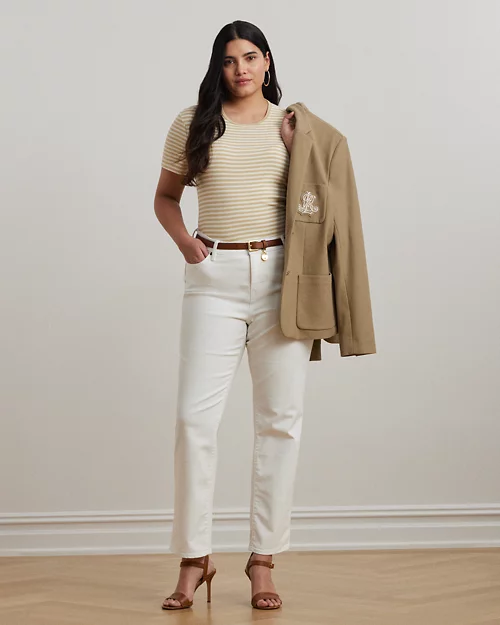 Lauren Ralph Lauren Camiseta De Algodón Elástico Con Rayas Para Mujer | Ralph Lauren® ES