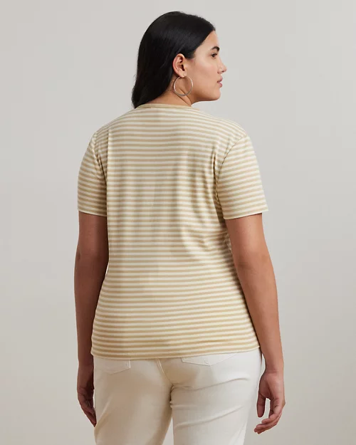 Lauren Ralph Lauren Camiseta De Algodón Elástico Con Rayas Para Mujer | Ralph Lauren® ES