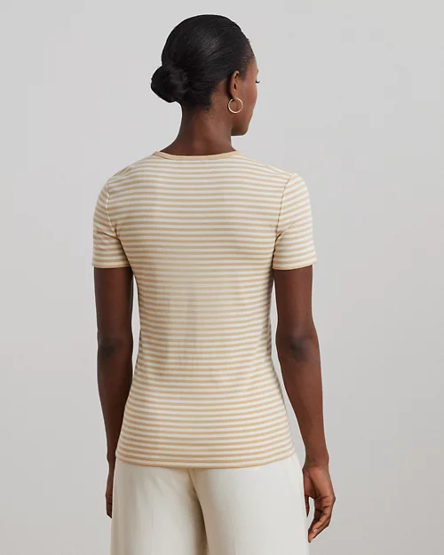 Lauren Ralph Lauren Camiseta De Algodón Elástico Con Rayas Para Mujer | Ralph Lauren® ES
