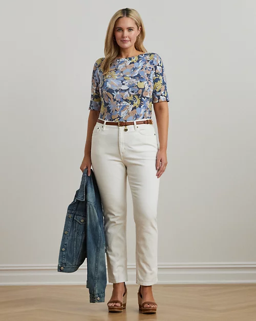 Lauren Ralph Lauren Camiseta De Algodón Elástico Estampada Para Mujer | Ralph Lauren® ES