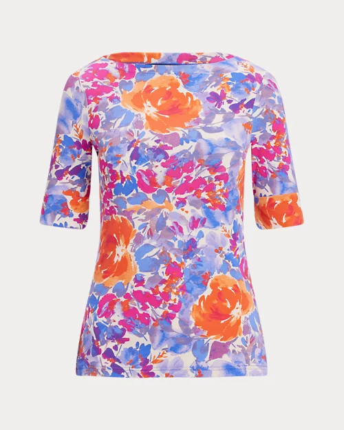 Lauren Ralph Lauren Camiseta De Algodón Elástico Estampada Para Mujer | Ralph Lauren® ES