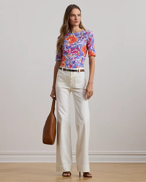 Lauren Ralph Lauren Camiseta De Algodón Elástico Estampada Para Mujer | Ralph Lauren® ES