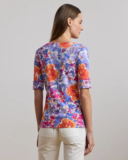 Lauren Ralph Lauren Camiseta De Algodón Elástico Estampada Para Mujer | Ralph Lauren® ES