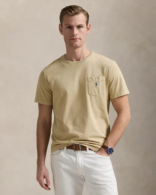 lauren ralph lauren Camiseta de algodón y lino Standard Fit para hombre | Ralph Lauren® ES