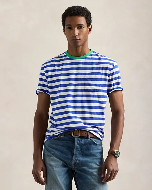 lauren ralph lauren Camiseta de punto Classic Fit con rayas para hombre | Ralph Lauren® ES
