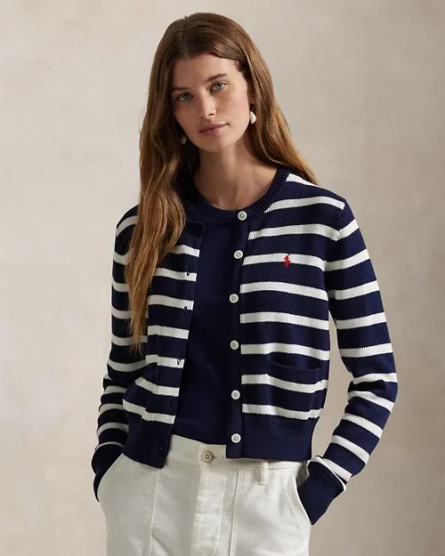 lauren ralph lauren Cárdigan de algodón con cuello redondo para mujer | Ralph Lauren® ES