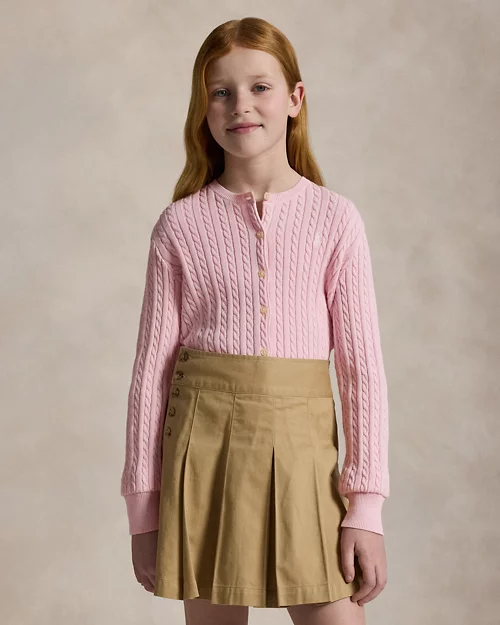 lauren ralph lauren Cárdigan de algodón en punto de ochos para niña | Ralph Lauren® ES