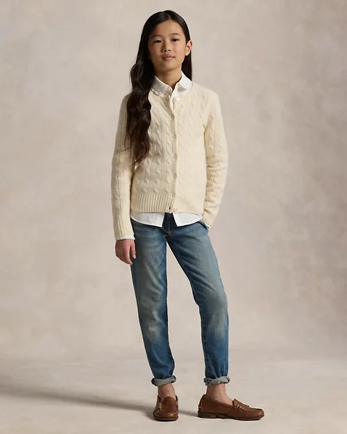 Lauren Ralph Lauren Cárdigan De Cachemira En Punto De Ochos Para Niña | Ralph Lauren® ES
