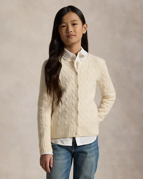 lauren ralph lauren Cárdigan de cachemira en punto de ochos para niña | Ralph Lauren® ES