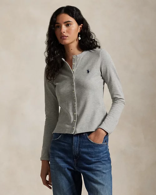 lauren ralph lauren Cárdigan de piqué elástico con algodón para mujer | Ralph Lauren® ES