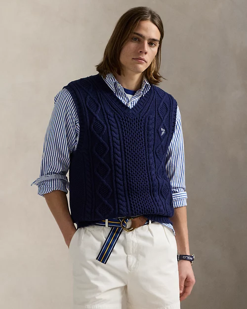 lauren ralph lauren Chaleco de punto Aran de algodón para hombre | Ralph Lauren® ES