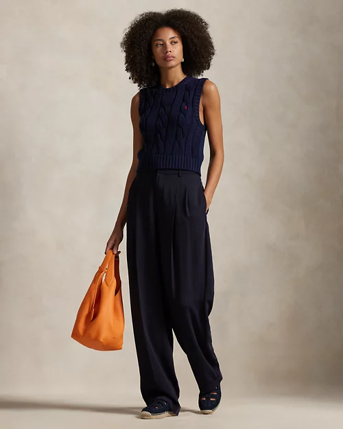 Lauren Ralph Lauren Chaleco Recortado En Punto De Ochos Para Mujer | Ralph Lauren® ES