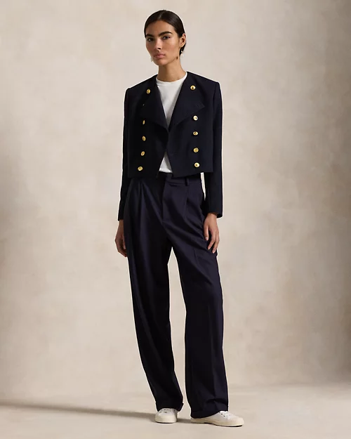 Lauren Ralph Lauren Chaqueta Recortada De Crepé De Lana Para Mujer | Ralph Lauren® ES