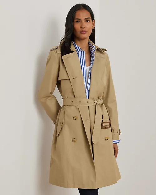 Lauren Ralph Lauren Gabardina Cruzada De Mezcla De Algodón Para Mujer | Ralph Lauren® ES